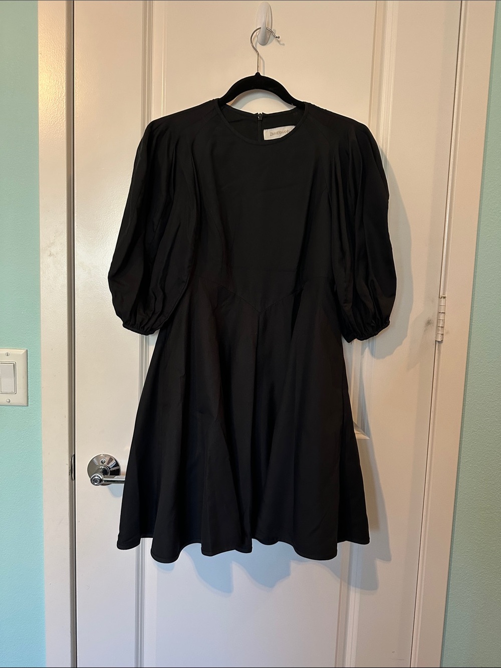 Zimmermann Black Puff-Sleeve Mini Dress - Concert Day Dress